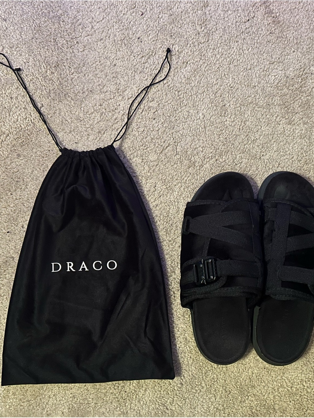Draco Men’s Black Strap Slide Sandals